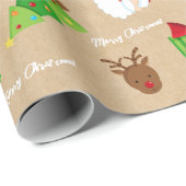 Kraft Merry kerstboom Santa Gifts Rudolph Cadeaupapier (Rol Hoek)