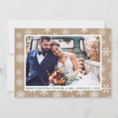 Kraft Merry kerstbruiloft Foto Feestdagenkaart (Voorkant)