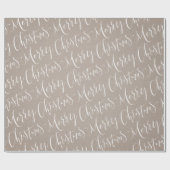 Kraft Merry Kerstkalligraphy Holiday Cadeaupapier (Vlak)