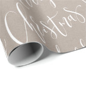 Kraft Merry Kerstkalligraphy Holiday Cadeaupapier (Rol Hoek)