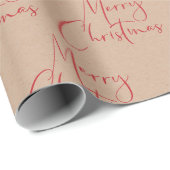 Kraft Merry kerstrood Script-omslagpapier Cadeaupapier (Rol Hoek)