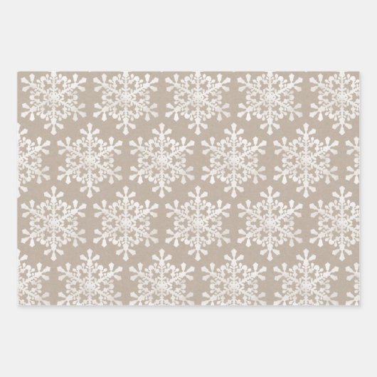 Kraft Merry kerstscript en Snowflakes set Inpakpapier Vel (Voorkant 2)