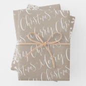 Kraft Merry kerstscript en Snowflakes set Inpakpapier Vel (In situ)