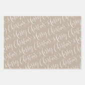 Kraft Merry kerstscript en Snowflakes set Inpakpapier Vel (Voorkant)