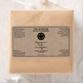 Kraft met gekrulde tekst logo cosmetica fles label (Insitu)