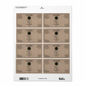 Kraft met gekrulde tekst logo cosmetica fles label (Full Sheet)