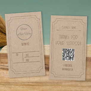 Kraft met logo boutique product prijs label visitekaartje