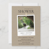 KRAFT MINIMAL CUSTOM FOTO COUPLES SHOWER INVITE BEDANKKAART (Voorkant)