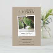 KRAFT MINIMAL CUSTOM FOTO COUPLES SHOWER INVITE BEDANKKAART (Staand voorkant)