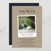 KRAFT MINIMAL CUSTOM FOTO COUPLES SHOWER INVITE BEDANKKAART (Voorkant / Achterkant)