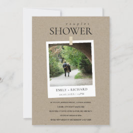 KRAFT MINIMAL CUSTOM FOTO COUPLES SHOWER INVITE BEDANKKAART