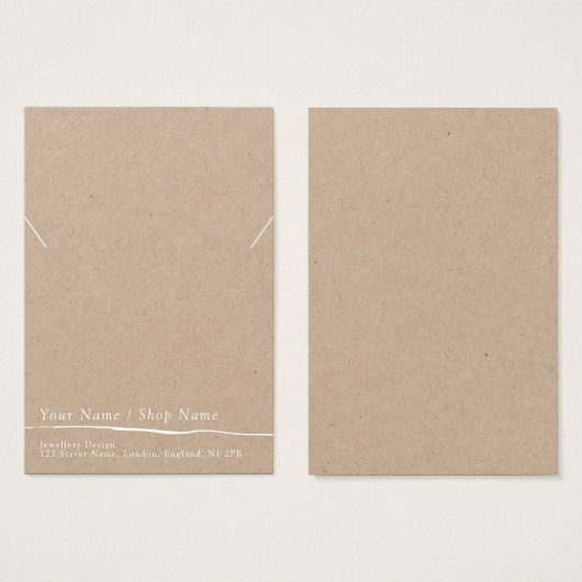 Kraft minimale ketting of armband display kaart (Voorkant /achterkant)