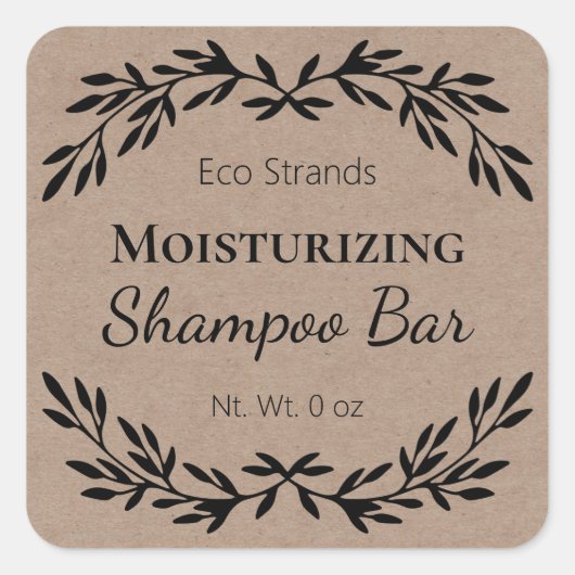 Kraft Minimalist DIY Solid Shampoo Bar Labels (Voorkant)