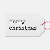 Kraft Minimalist Vrolijk Kerstfeest Cadeaulabel (Voorkant (Horizontaal))