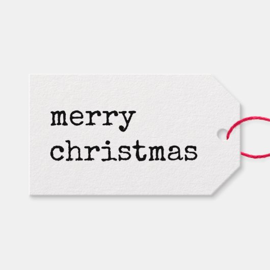 Kraft Minimalist Vrolijk Kerstfeest Cadeaulabel (Voorkant (Horizontaal))