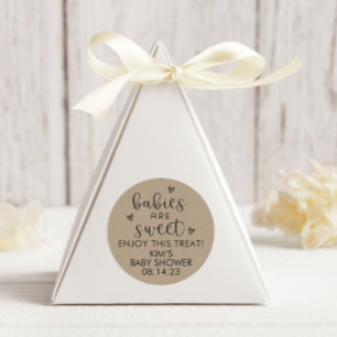 Kraft minimalistische baby's zijn zoet Baby shower Ronde Sticker