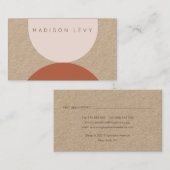Kraft Modern Abstract Artisan Business Afsprakenkaartje (Voorkant / Achterkant)