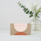 Kraft Modern Abstract Artisan Business Afsprakenkaartje (Staand voorkant)