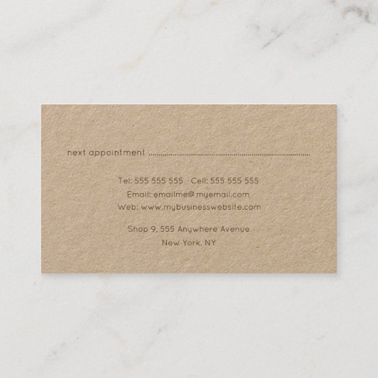Kraft Modern Abstract Artisan Business Afsprakenkaartje (Achterkant)