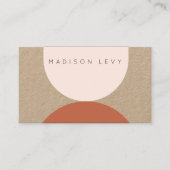 Kraft Modern Abstract Artisan Business Afsprakenkaartje (Voorkant)