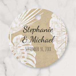 Kraft Modern Beach Eenvoudig Oerwoud Leaf Bruiloft Bedankjes Labels