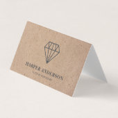 Kraft Modern Black Diamond Logo sieraden bedrijf Visitekaartje (Voorkant)