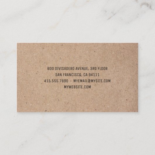 Kraft Modern Black Diamond Professional Visitekaartje (Achterkant)