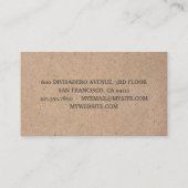 Kraft Modern Black Professional Visitekaartje (Achterkant)