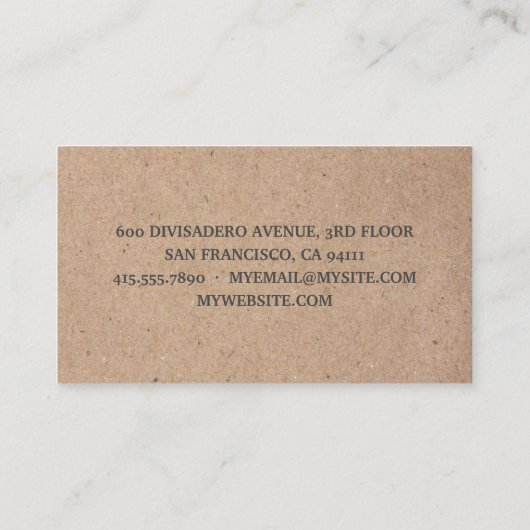 Kraft Modern Black Professional Visitekaartje (Achterkant)