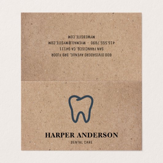 Kraft Modern Black Professional Visitekaartje (Buitenkant ongevouwen)