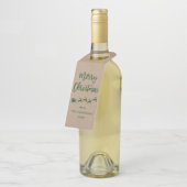 Kraft Modern Brush Script Merry kerst Green Flessenhanger (Schuin)