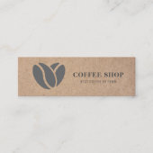 Kraft Modern Coffee Shop Black Professional Mini Visitekaartje (Voorkant)