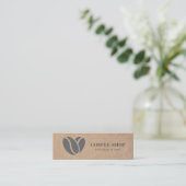 Kraft Modern Coffee Shop Black Professional Mini Visitekaartje (Staand voorkant)