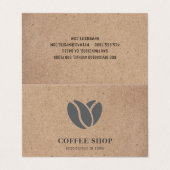 Kraft Modern Coffee Shop Black Professional Visitekaartje (Buitenkant ongevouwen)