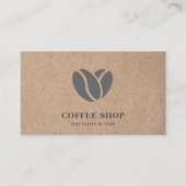 Kraft Modern Coffee Shop Black Professional Visitekaartje (Voorkant)