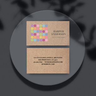 Kraft Modern Colorful Macarons Bakery Professiona Visitekaartje