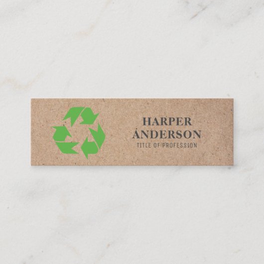Kraft Modern Green Eco Recycling Professional Mini Visitekaartje (Voorkant)