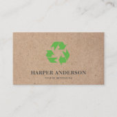 Kraft Modern Green Eco Recycling Professional Visitekaartje (Voorkant)