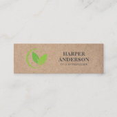 Kraft Modern Minimal Green Eco Professional Mini Visitekaartje (Voorkant)