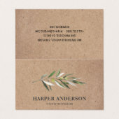 Kraft Modern Minimal Green Olive Tree Professional Visitekaartje (Buitenkant ongevouwen)