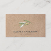 Kraft Modern Minimal Green Olive Tree Professional Visitekaartje (Voorkant)