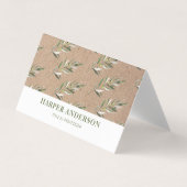 Kraft Modern Minimal Green Olive Tree Professional Visitekaartje (Voorkant)