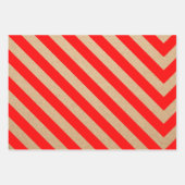 Kraft Modern Red Kerstmis Stippen en Stripes Inpakpapier Vel (Voorkant 3)