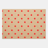Kraft Modern Red Kerstmis Stippen en Stripes Inpakpapier Vel (Voorkant 2)