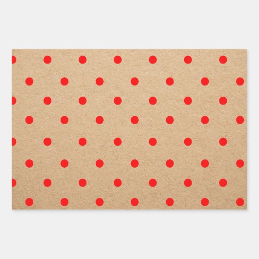 Kraft Modern Red Kerstmis Stippen en Stripes Inpakpapier Vel (Voorkant 2)