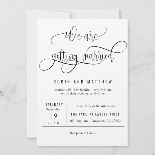 Kraft Modern Rustic we worden getrouwd Kaart (Voorkant)