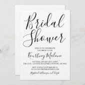 Kraft Modern Script Bridal Shower Kaart (Voorkant / Achterkant)