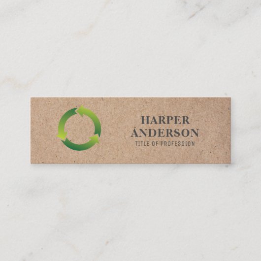 Kraft Modern Simple Green Eco Professional Mini Visitekaartje (Voorkant)