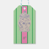 Kraft Monogram Green Chinoiserie Ginger Jar Jars Cadeaulabel (Voorkant)