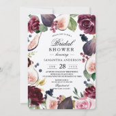 Kraft Moody & Rustic Burgundy Figs & Flowers Lijst Kaart (Voorkant)